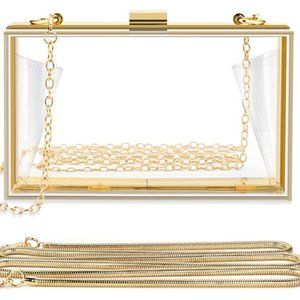 Women Clear Purse, Acrylic Box Evening Clutch Bag
